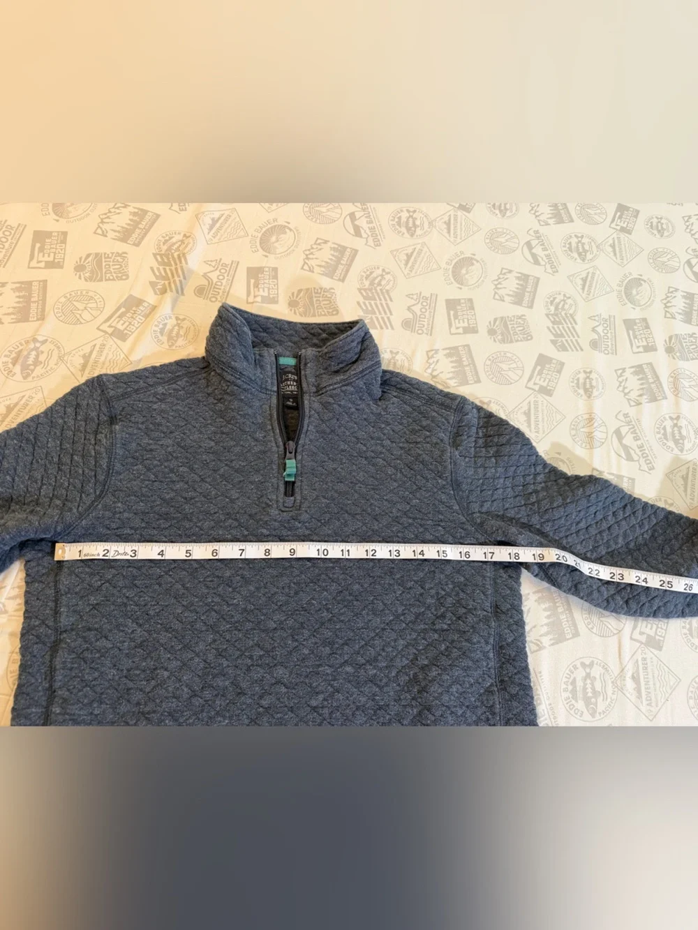 J Crew Sweater Mens S Gray Authentic Fleece Quarter Zip Pullover Quilted BS847